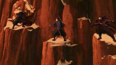 [tense music accelerates] - BLUE EYE SAMURAI