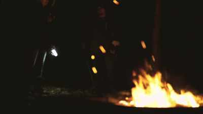 [tense music]
[fire crackles] - Secrets of the Sasquatch