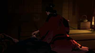-[tense music playing]
-[footsteps approaching] - BLUE EYE SAMURAI