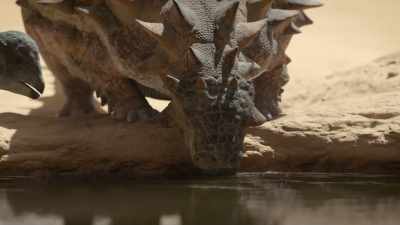 Tensions often run high around an oasis... - Prehistoric Planet