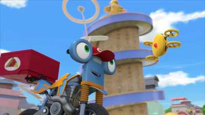- Thank you,
magic flying traffic light. - Ricky Zoom
