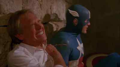 - Thanks!
- Don't mention it, sir. - Captain America