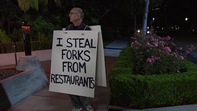 That was a water bottle in my pants. - Curb Your Enthusiasm