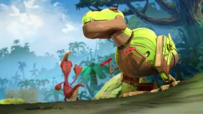 That does look fun! Wait for me! My turn! - Gigantosaurus