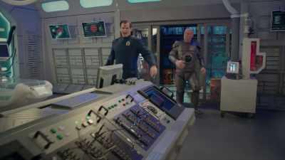 That green dot thing on the scanner
screaming towards us - Red Dwarf: The Promised Land