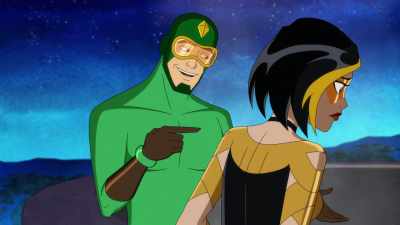 That kiss rumbled
because I threw - Kite Man: Hell Yeah!
