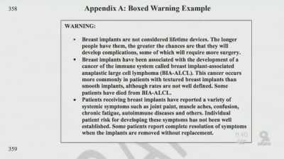 That label is the strictest
warning attached to a product, - Explant