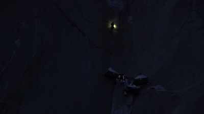 That night, we both
go back down to the camp. - The Dawn Wall