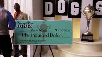 That is one big check. Sam,
you're gonna need a bigger wallet. - Beverly Hills Chihuahua 2
