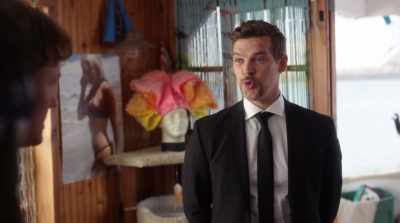 -That was sarcasm,
you look twelve.
-[Douglas laughing] - Deported