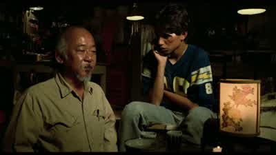 Great That solves everything for me I'll just go to the schooland straighten it out with the teacher No problemNow use head for somethingother than targetI was only kidding about that Why kiddingBecause I'll get killed if I show up thereMm Get killed - The Karate Kid