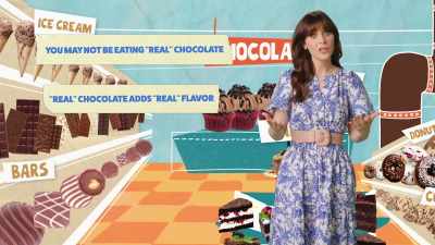 That using real chocolate
makes things taste real good. - What Am I Eating? With Zooey Deschanel