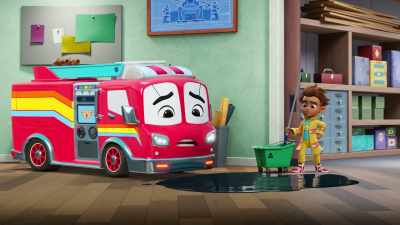 -That's a huge spill.
-[knocking on window] - Firebuds