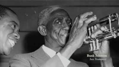 That's how I got a chance
to hear Bunk Johnson, - Louis Armstrong's Black & Blues