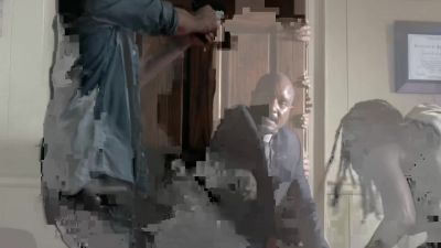 That's how I got out.
Crawl under to the back. - The Walking Dead