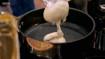 That's quite a thick pancake batter. - Britain's Best Home Cook