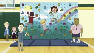 That's right, rock climbing
wall compliments of Tom. - Ten Year Old Tom