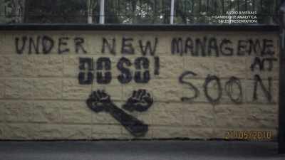 That's the graffiti they do
on the prime minister's house. - The Great Hack