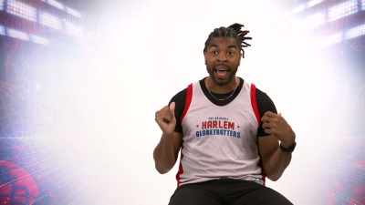 THAT'S WHEN THE INSTRUCTOR IS
STRAPPED TO YOUR BACK WHEN YOU - Harlem Globetrotters: Play It Forward