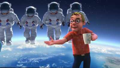 That's why you'll form
teams of four flight crews - Ready, Jet, Go! Space Camp: The Movie