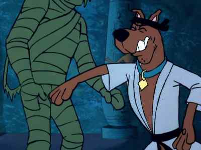 Thattaway, Scooby!
Give him the old karate treatment! - Scooby-Doo, Where Are You!