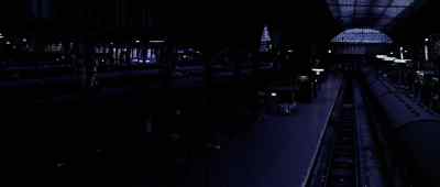 The 7:55 express for Bradley will be
leaving in five minutes from platform 3. - Dr  Terror's House of Horrors