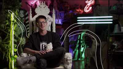 - The amorphous beast was
a mere zygote at the time. - Meow Wolf: Origin Story