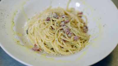 The ancient Gricia,
which has added pork. - Stanley Tucci: Searching for Italy