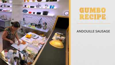 The andouille sausage needs to be chopped - Secret Chef