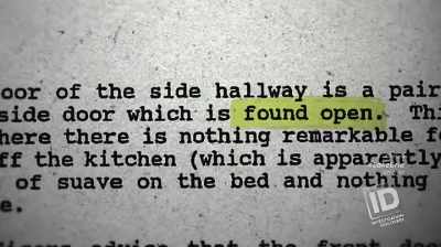THE APARTMENT HAS BEEN TORN
APART, THE BACK DOOR OPEN. - The Lake Erie Murders