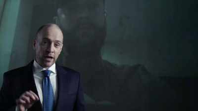 The app films him - Derren Brown: Sacrifice