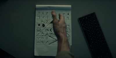 The arrow pointing down indicates - Dan Brown's The Lost Symbol