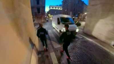 The athletes approach their next landmark, - Europe From Above