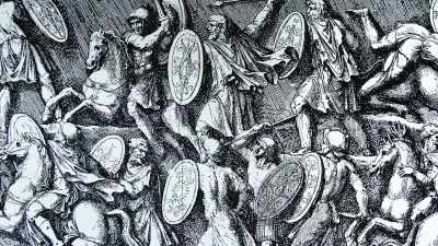  - The barbarians he'd settled
 inside the roman empire turned - Colosseum