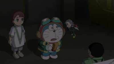 The barrier is blocking the transmission. - Doraemon the Movie: Nobita's Sky Utopia