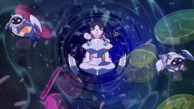 The battery's empty!
"RECHARGE BATTERY" - Doraemon the Movie: Nobita's Sky Utopia
