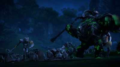 The bigger they are,
the easier they are to... hit. - Wizards: Tales of Arcadia