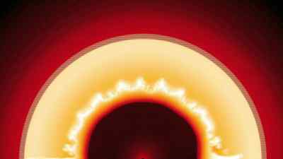 THE BLAST RIPS THROUGH
THE STAR'S OUTER LAYERS - How the Universe Works
