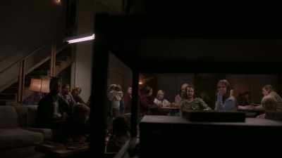 The Branch Davidians have hung
a sheet outside the window - Waco