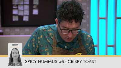 The bread is kinda oily and kinda burnt. - Secret Chef