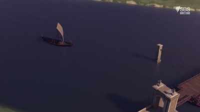 The bridge was functional
for scows and other small boats. - Roman Megastructures