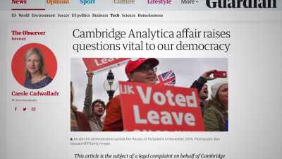 THE CAMBRIDGE ANALYTICA THING
QUESTIONS THIS DEMOCRACY - The Great Hack