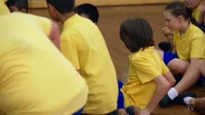 The class is about to take part
in an exercise - The School That Tried to End Racism