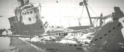 The colossal sea creature
is projected on a course... - Godzilla Minus One