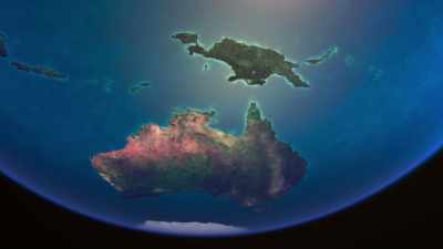 The continent, throughout prehistory,
continued to drift north - Seven Worlds, One Planet