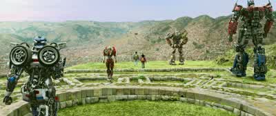 The coordinates you gave me correspond to an old churchTake a lookwhirring chitteringThat's Santo Domingo The Spanish built it on top of an old Inca templeCorrecto I picked up some residual energy readings around the courtyardso I'm guessing the key's - Transformers: Rise of the Beasts