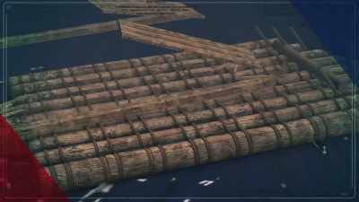 The deck is covered
by a latticework of bamboo. - Tales From The Explorers Club