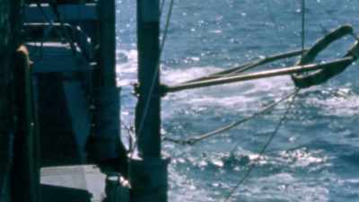 The Destroyer has the
capsule parachute in sight. - The Real Right Stuff