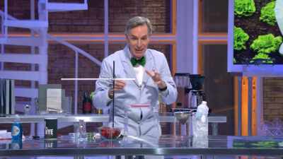 The DNA is precipitating
from the strawberry pulp. - Bill Nye Saves the World