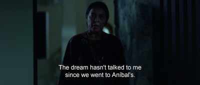 The dream hasn't talked to me
since we went to Aníbal's. - Birds of Passage
